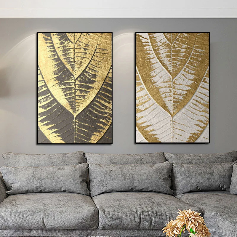 Abstrakti Aukso Lapų medžio Kamieno Tekstūros, Sienos Meno Tapybos Drobės Spausdinti Plakato Nuotrauką Šiuolaikinės Mados Namų Kambarį Apdaila