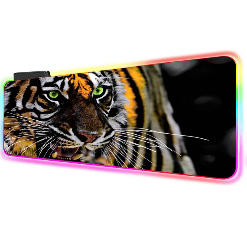 MRG Gyvūnų Tigras Žaidimų RGB Pelės Mygtukai Kompiuterio Kilimėlis RGB Apšvietimu Mause Mygtukai Didelis Kilimėlis Stalo Klaviatūros LED Pelės Kilimėlis