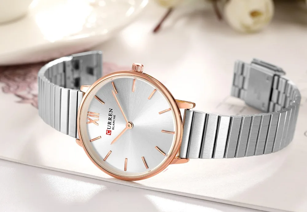 CURREN Kvarco Žiūrėti Moterų Tinklinio Nerūdijančio Plieno Watchband Atsitiktinis Laikrodis Japonija Judėjimo Bayan Kol Saati Reloj Mujer 2019