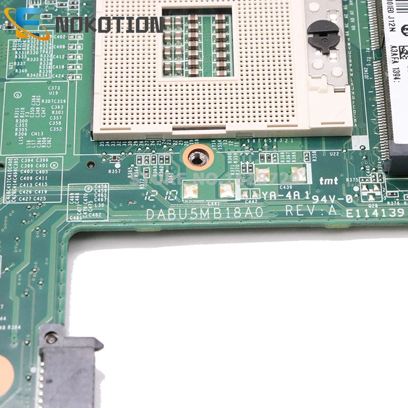 NOKOTION nešiojamojo kompiuterio motininė plokštė, Skirtas TOSHIBA Satellite L730 L735 A000095030 DABU5MB18A0 PAGRINDINĖS plokštės HM65 UMA DDR3 visiškai išbandytas
