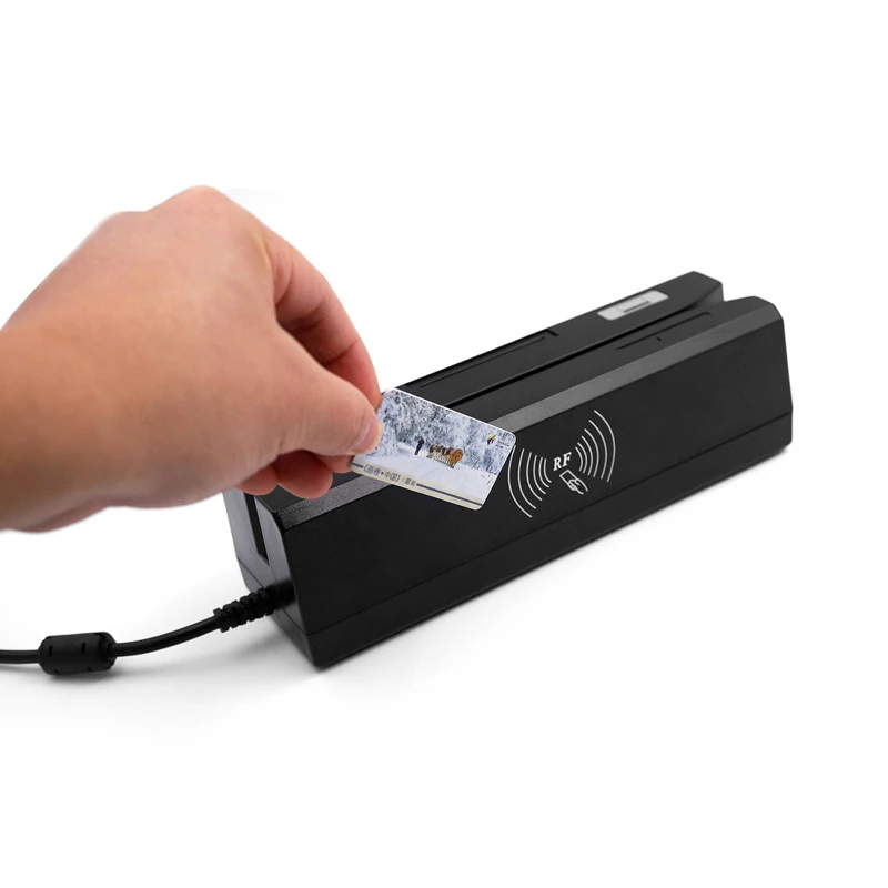 IC/PC/NFC smart EMV Chip kredito kortelių skaitytuvas rašytojas + visos 3 dainos magnetinių kortelių nuskaitymo prietaisas, POS sistema