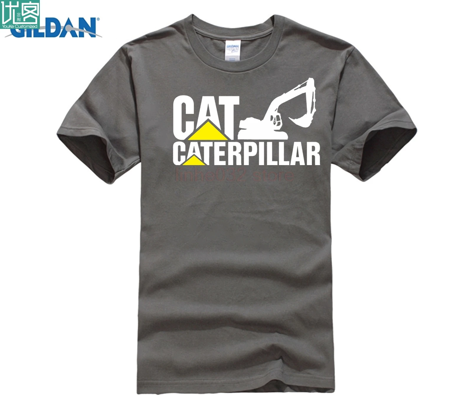 Naujas Caterpillar Logotipą, Trumpos Rankovės, Juodos spalvos VYRIŠKI Marškinėliai Dydis S 4Xl