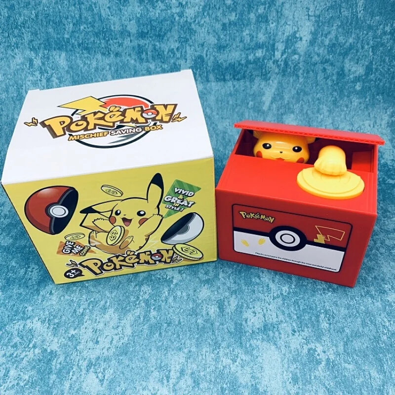 Pokemon pav žaislai Anime Elektroninių Pinigų Lauke Pikachu Pavogti Monetos Piggy Bank Pinigų seifas Pokemon paveikslas dovana vaikams