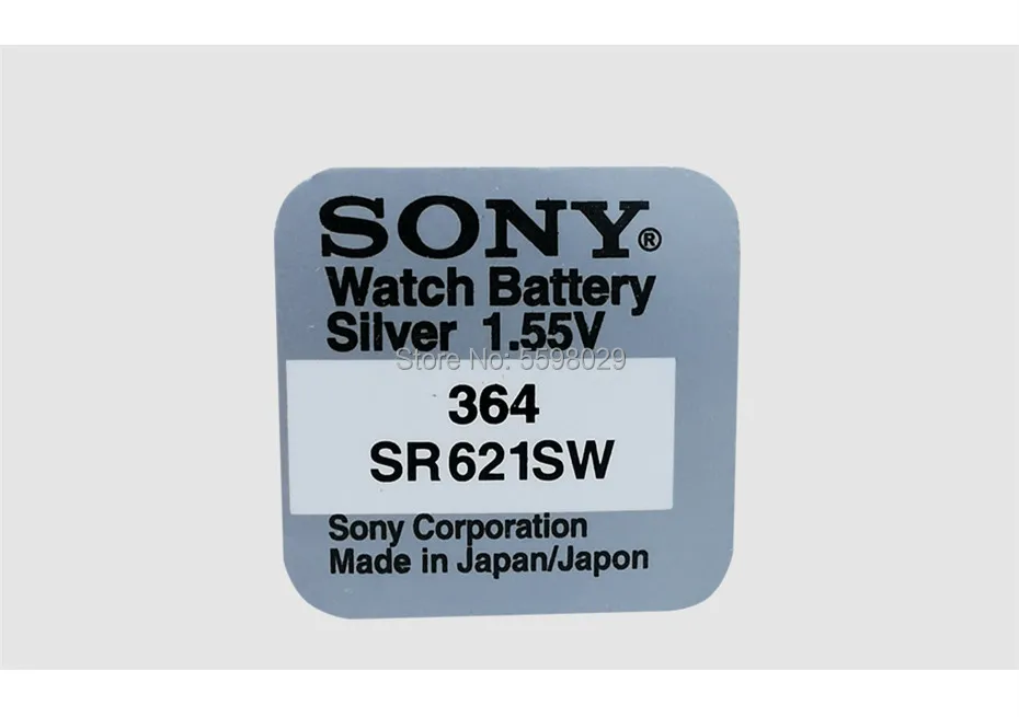 100Pc Sony 621 Žiūrėti Baterija 1 TG LR621 sr621sw 364A 1,5 V LR60 Sidabro Oksido Mygtuką Cell Baterijos Bendrosios grūdų pakavimo