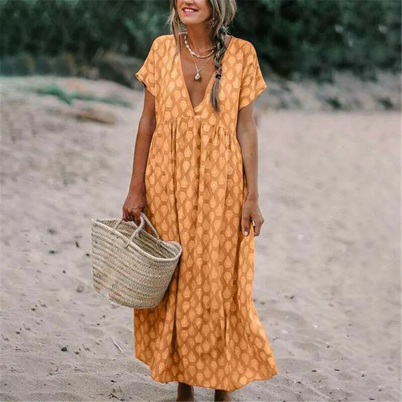 Moteriški Medvilniniai Skalbiniai Suknelė didelio dydžio Prarasti Kaftan Paplūdimio ilgomis Rankovėmis 2019 M. Vasarą Dryžuotas Moterų Plius Dydžio, Ilgas, Maxi Boho Suknelės