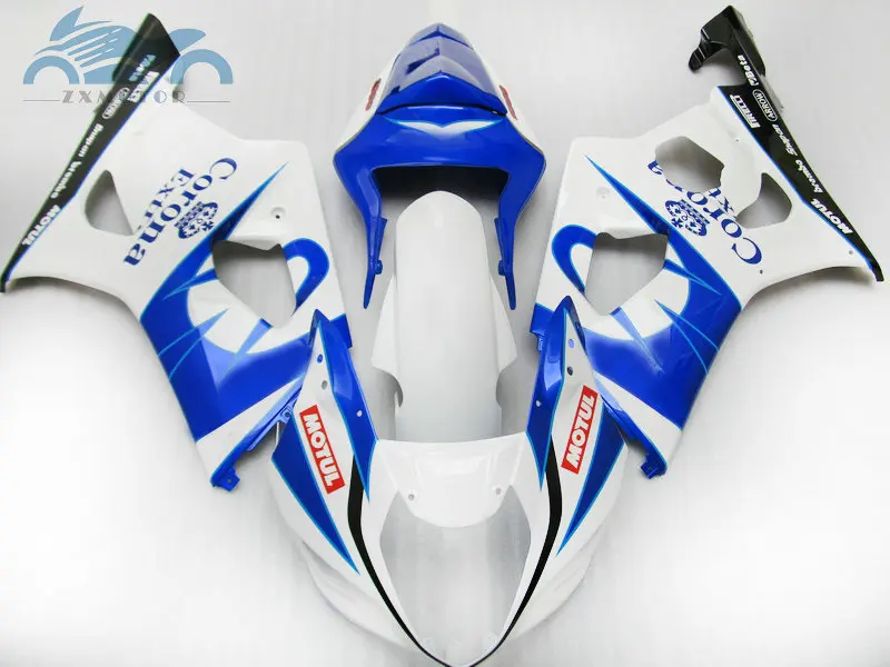 Antrinėje rinkoje ABS Lauktuvės rinkiniai Suzuki K3 K4 GSXR1000 03 04 moto sporto lenktynių purvasargiai rinkinys GSXR 1000 2003 2004 balta mėlyna BD31