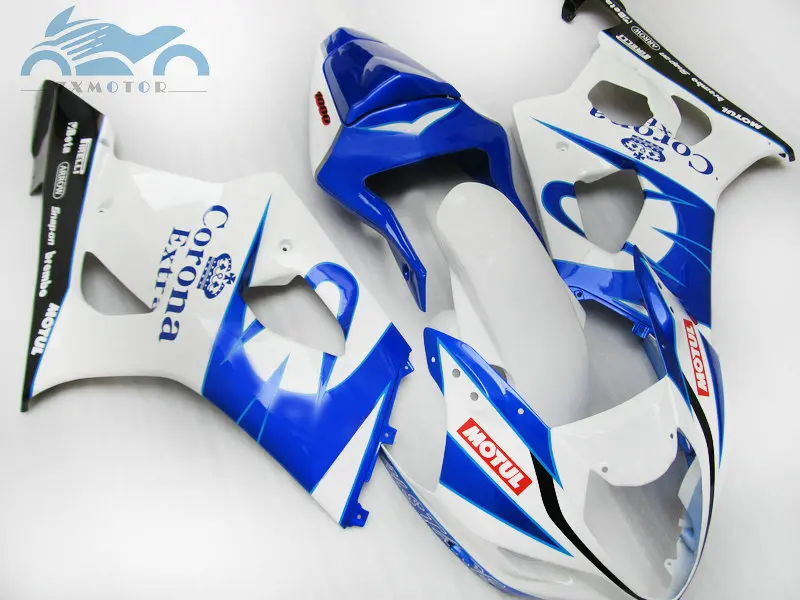 Antrinėje rinkoje ABS Lauktuvės rinkiniai Suzuki K3 K4 GSXR1000 03 04 moto sporto lenktynių purvasargiai rinkinys GSXR 1000 2003 2004 balta mėlyna BD31