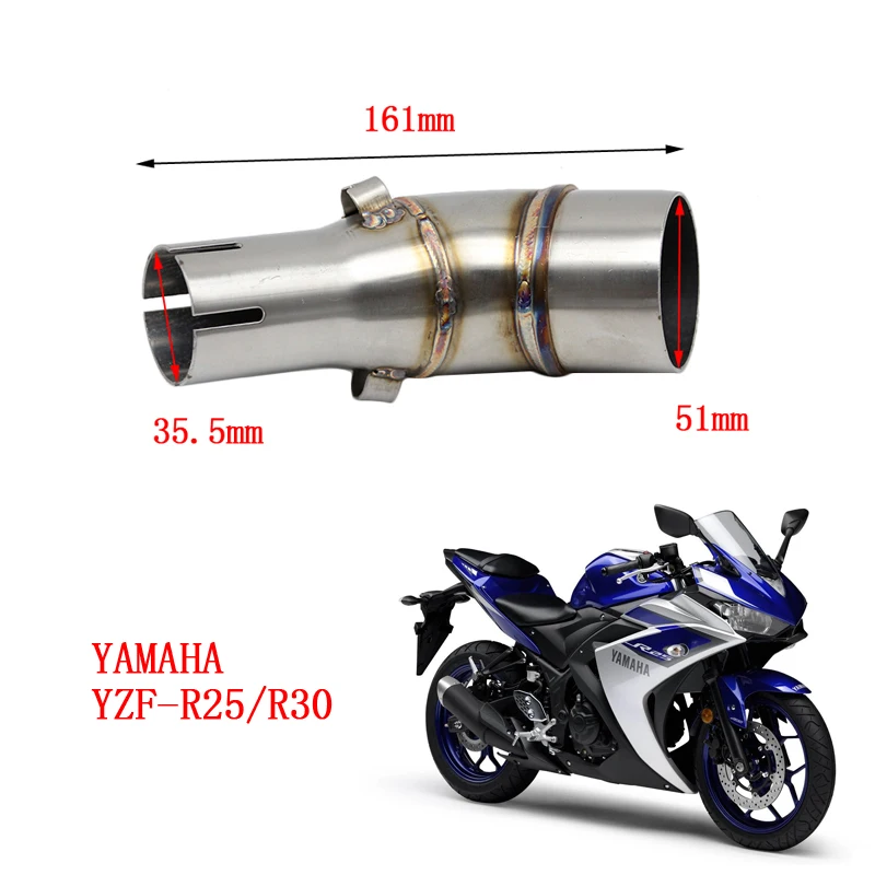 ZSDTRP Motociklo Išmetimo Duslintuvo Vidurio Vidurio Link Vamzdis, Skirtas Yamaha YZF-R25/30 Kawasaki Z900 ER6N NINJIA 250/300/Z250 250SL/Z250SL