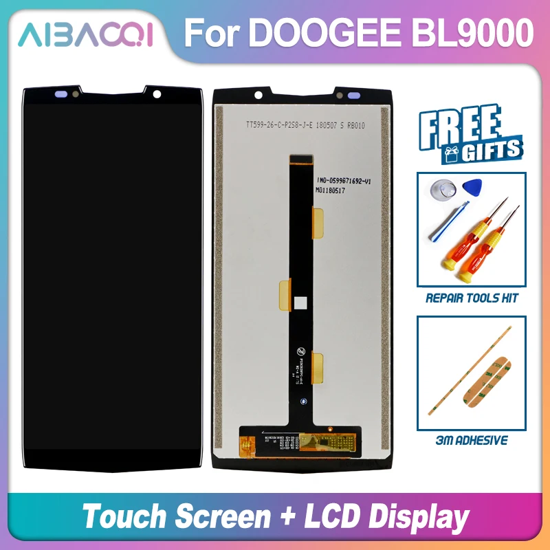 AiBaoQi Naujas Originalus 5.99 Colių Jutiklinis Ekranas+2160x1080 LCD Ekranas Asamblėjos Pakeisti Doogee BL9000 Android 8.1 Telefono
