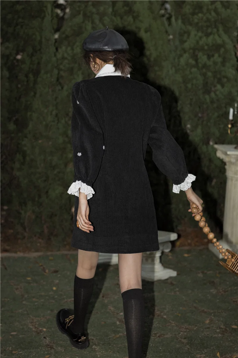 Hepburn stiliaus juoda suknelė nauja prancūzų gatvės dizaino trumpą juodos suknelės pavasario ir žiemos mini suknelės