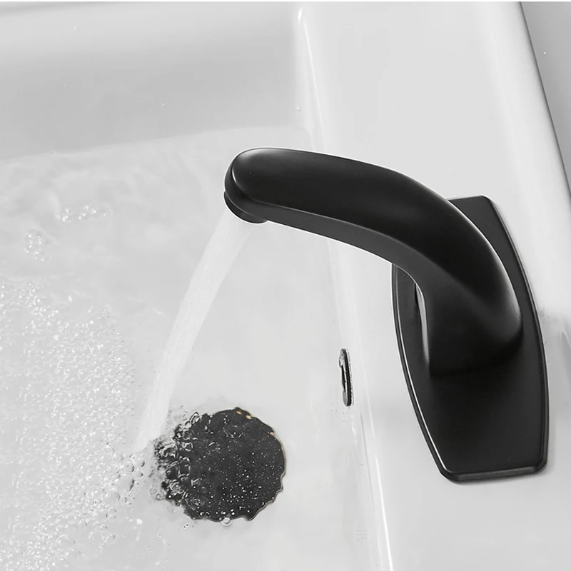 Žalvaris matinis juodas automatinis jutiklis, maišytuvas, bakstelėkite denio, sumontuotus vonios kambarys auto touch-free šalto vandens baseinas, bakstelėkite S845