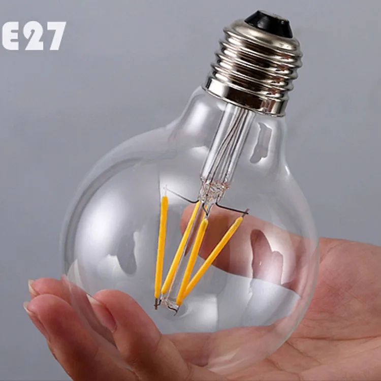 E27 LED LED Lemputės, Patalpų skaidraus Stiklo Edisonas, Kaitinamosios Lemputės, A60,G80,G95,G125 4W 6W 8W Bombillas LED AC110-220V
