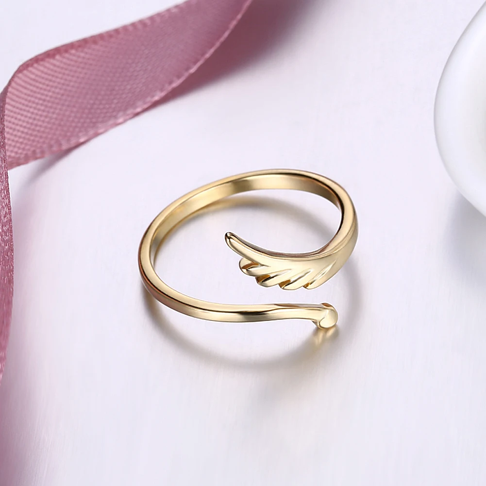 INALIS Romantiška Reguliuojamas Atidaryti Žiedai Moterų Auksu Meilė Širdies Ir Sparno Moterų Jubiliejų Žiedas bižuterijos Karšto Pardavimo