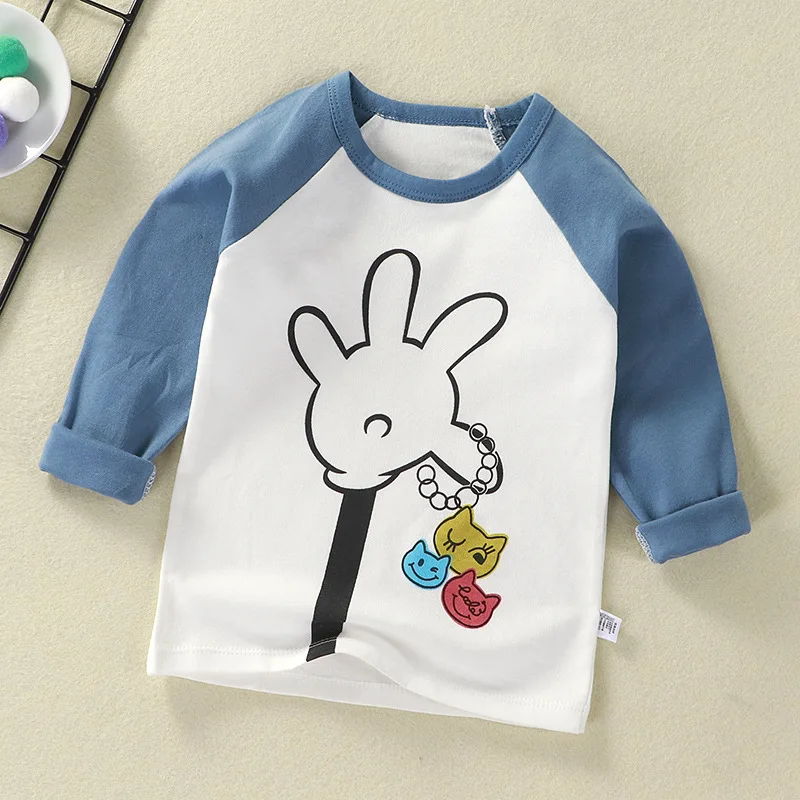 6M-6T Kūdikių long sleeve t-shirt Unisex medvilnės berniukų drabužius t marškinėliai vaikams viršuje tees Daug animacinių filmų stiliaus viršūnes marškinėlius drabužiai