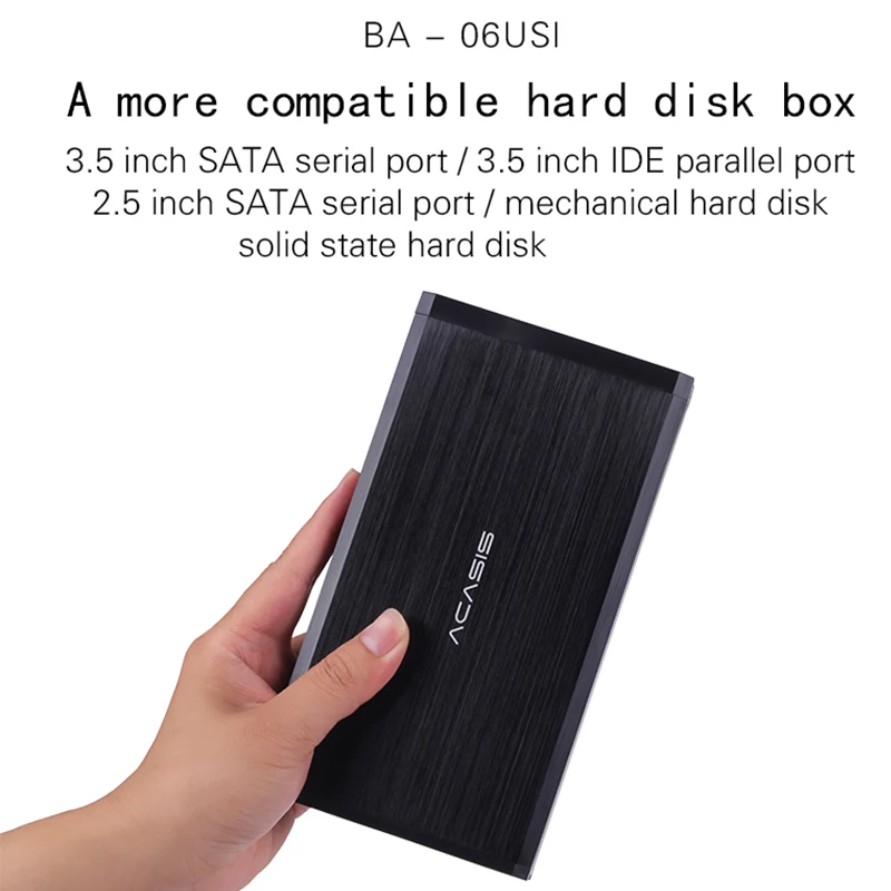 Acasis HDD Atveju, USB 2.0 IDE Į SATA 3.5 2.5 Adapteris Išorinį Kietąjį Diską Talpyklos SSD Diskas HDD Dėžutės Atveju HD
