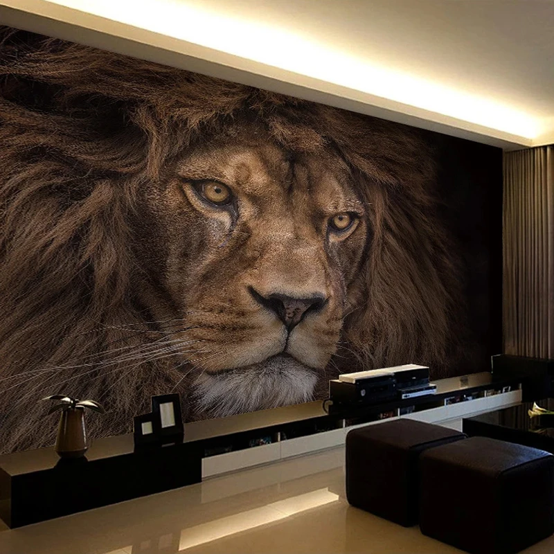 Custom 3D Foto Tapetai Laukinių Gyvūnų Liūtas Plakatas Sienos Freskos, Viešbučio, Miegamojo Kambarį Apdaila, tapetų Papel De Parede 3D