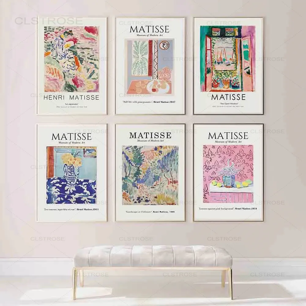 Šiaurės Retro Paveikslai Tapyba Henri Matisse Senovinių Plakatų ir grafikos Abstraktus Peizažas Gėlių Nuotraukas Kambarį Apdaila