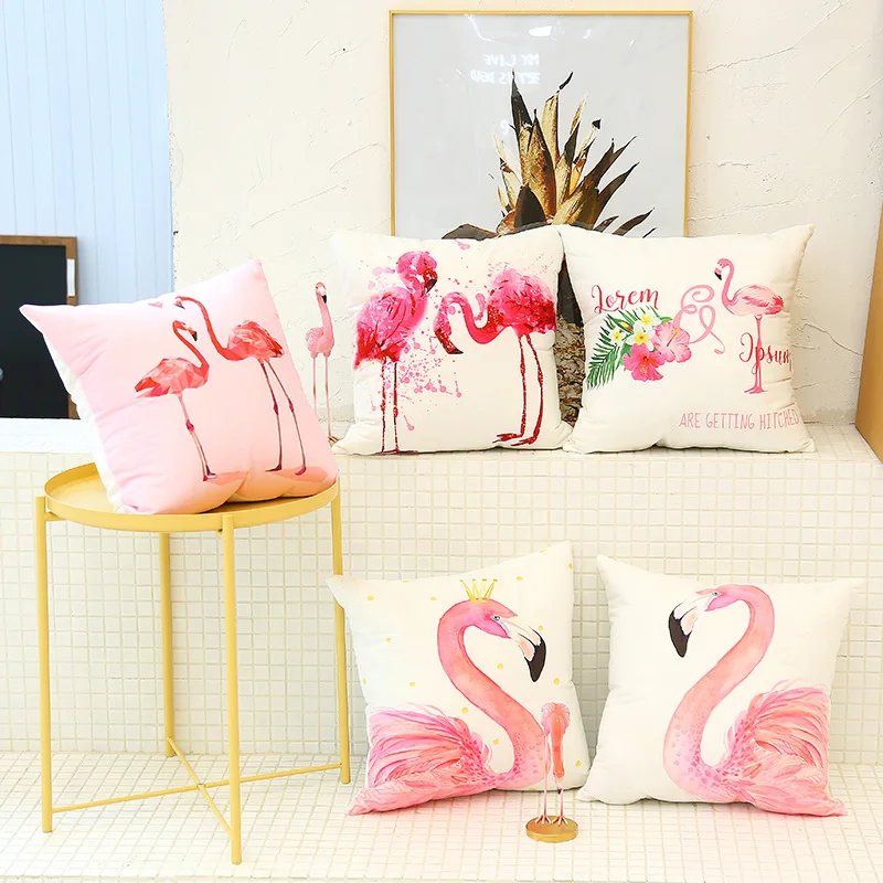 Vestuvių Papuošalai Flamingo Pagalvėlės, Pagalvės Užvalkalą Flamingo Šalis, Miegamasis, Sofa-Namų Dekoro Baby Shower Gimtadienio Dekoracijos