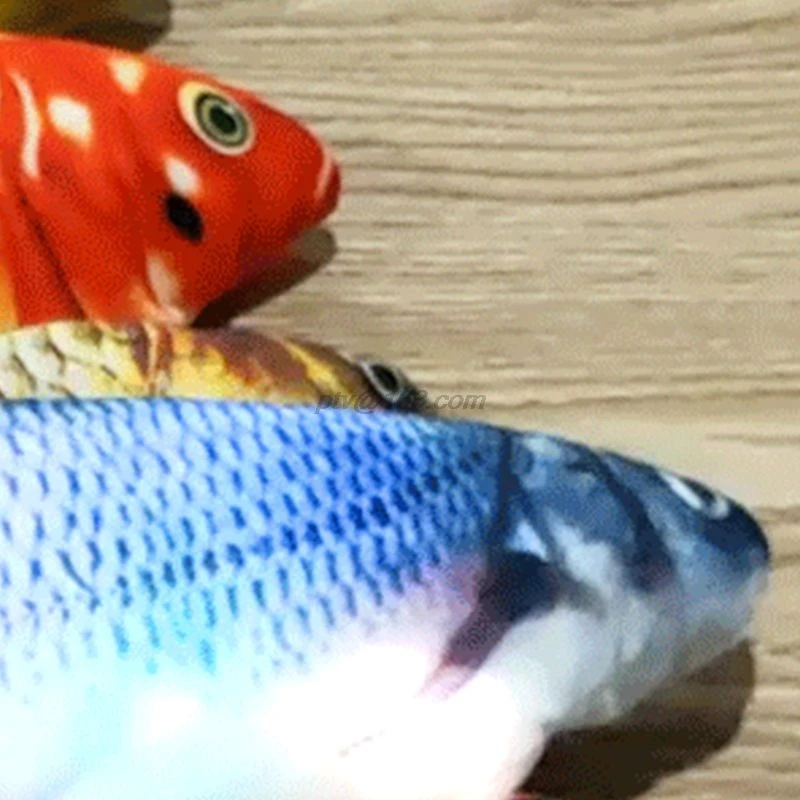 Elektros Modeliavimas 3D Atspausdintas Žuvų Katė, Žaisti, Kramtyti Žaislas Įkraunamas Dantų Valymas Interaktyvus Minkštas Pliušinis Storio Bitė