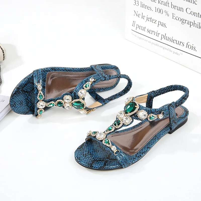 BEYARNESize 34-45 retro Bohemijos diamond sandalai moterims retro seksualus zawalcowany serpentine paprastas atsitiktinis sandalai womenE543