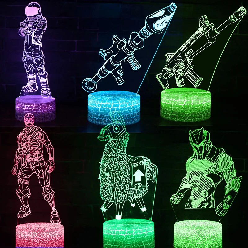 Žaislai naktinė lempa LED Miego Šviesos Projekcija Lempos Battle Royale Randas, RPG Gun Game Aksesuarai Dovanos Vaikams