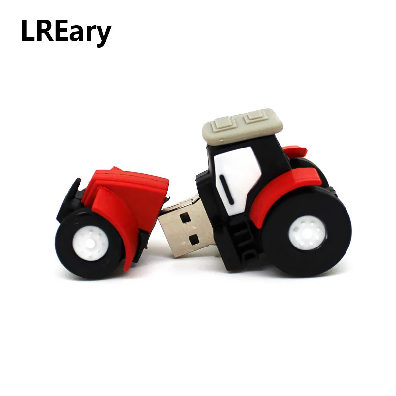 Creative Cool Traktoriaus USB Flash Drive 64GB Pen Drive 16GB 8GB 4GB Pendrive 32GB Animacinių filmų Mini sunkvežimis Atminties USB Stick automobilį
