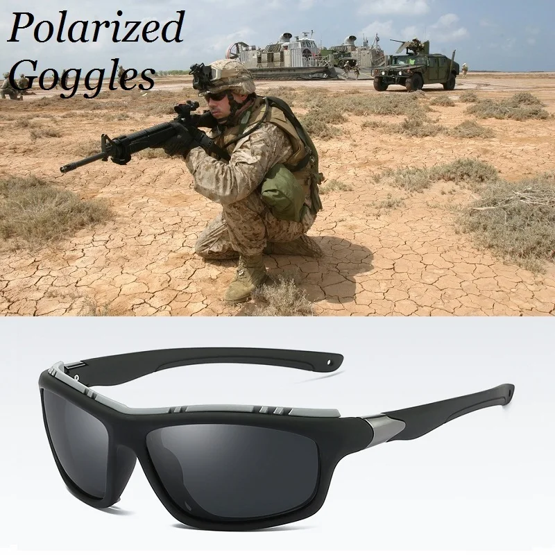 Vyrai Poliarizuota Armijos Sporto Akiniai Vairavimo UV400 Akiniai nuo saulės Žvejybos Vyrai Taktinis Saulės akiniai Steampunk Vyrų Gafas de sol