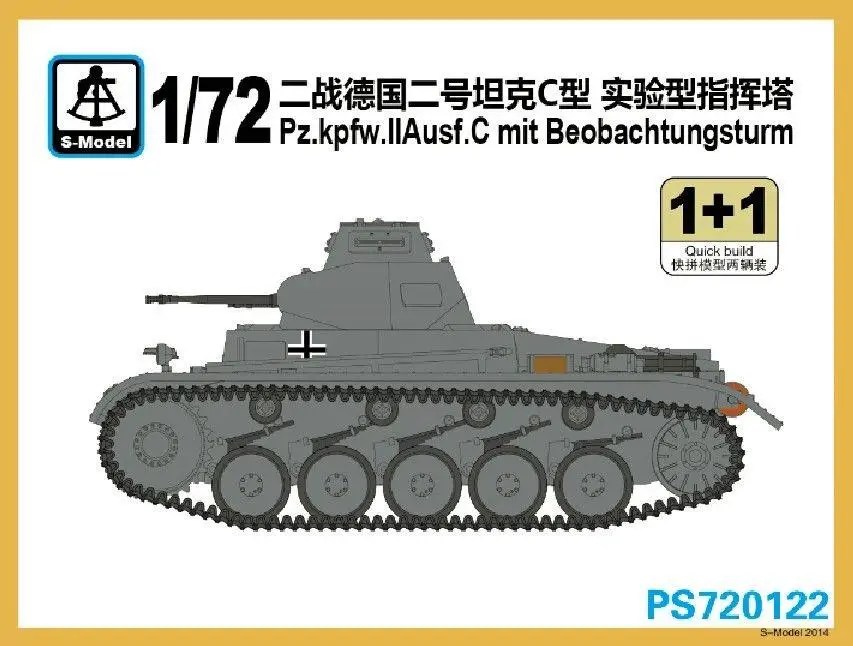 S-modelis 1/72 PS720122 Pz.kpfw.II Ausf.C mit Beobachtungsturm (1+1)