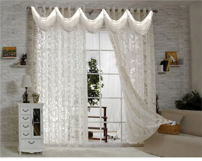 Baltos užuolaidos gyvenimo kambario, Miegamasis Europos Užuolaidų vien Šiuolaikinės Gėlių Virtuvės cortinas Prabanga tiulio Užuolaidos Plokštės Valance