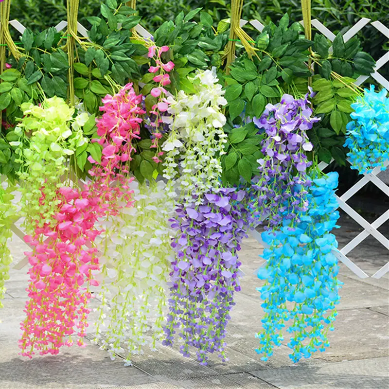 12 vienetų, Vestuvių Gėlės, dirbtinės gėlės wisteria gėlių nuotaka dekoravimas vestuvinės arkos 