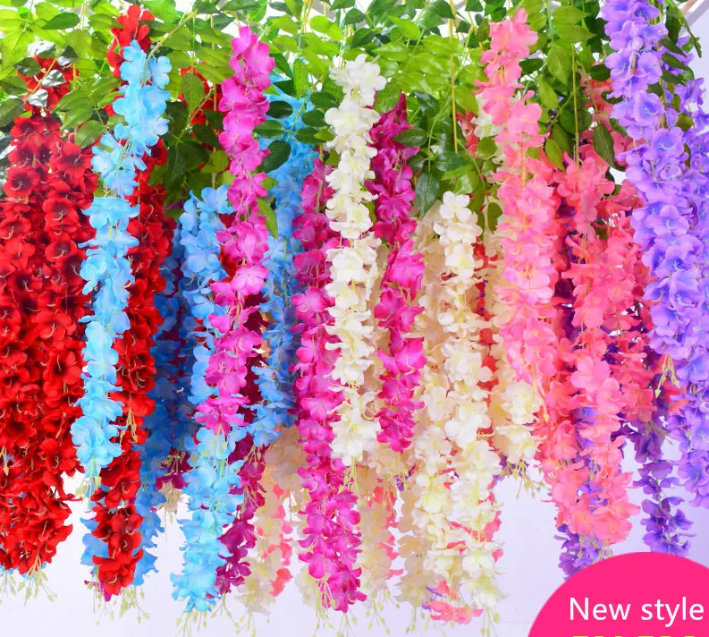 12 vienetų, Vestuvių Gėlės, dirbtinės gėlės wisteria gėlių nuotaka dekoravimas vestuvinės arkos 