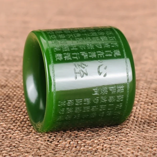 Natūralaus Green Jade Žiedas Širdyje, Meridian Žadeitas Budizmas Amuletas Mados Žavesio Papuošalai Ranka Raižyti Amatininkų Dovanas Moterims Vyrai
