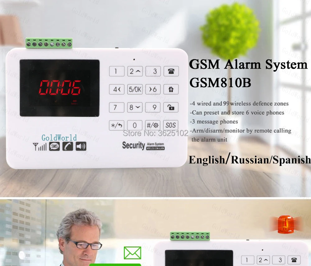 Didmeninė Belaidės GSM Signalizacijos Sistema, 433MHz Namų Saugumo nuo Įsilaužimo Signalizacijos Sistema, Touch Klaviatūra