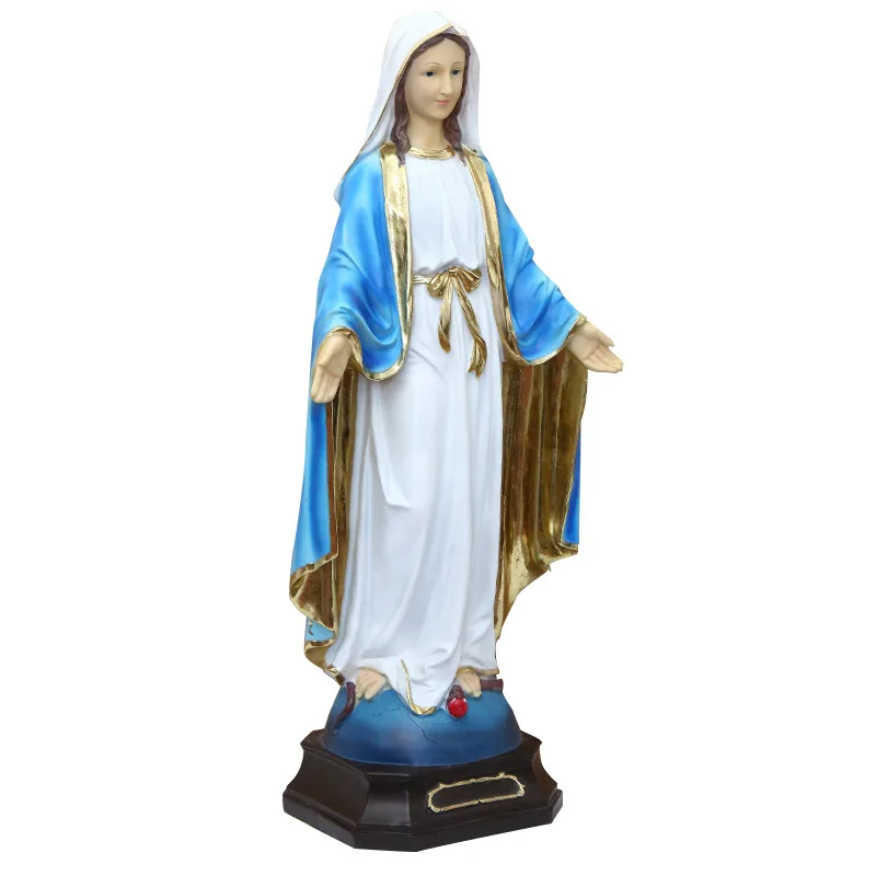 Didelis Mergelės Marijos Statula Krikščionių Katalikų Stereo Apdailos Elegantiškas Mergelės Marijos Dervos Amatų Namų Puošybai Aukštis-30 CM