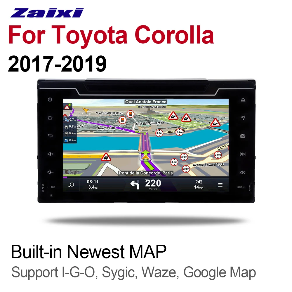 ZaiXi 2din Android 9.0 Octa Core 4GB RAM Automobilių DVD Toyota Corolla 2017~2019 GPS Radijo 