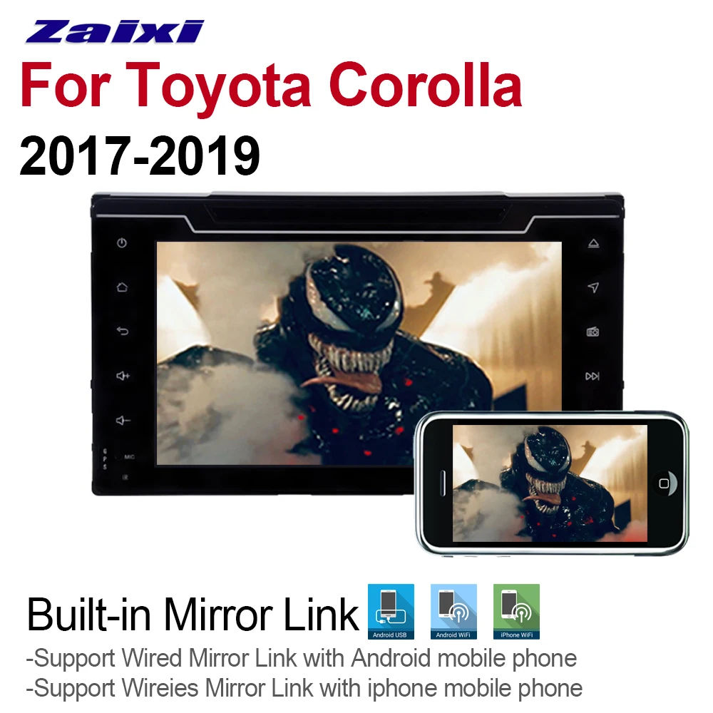 ZaiXi 2din Android 9.0 Octa Core 4GB RAM Automobilių DVD Toyota Corolla 2017~2019 GPS Radijo 