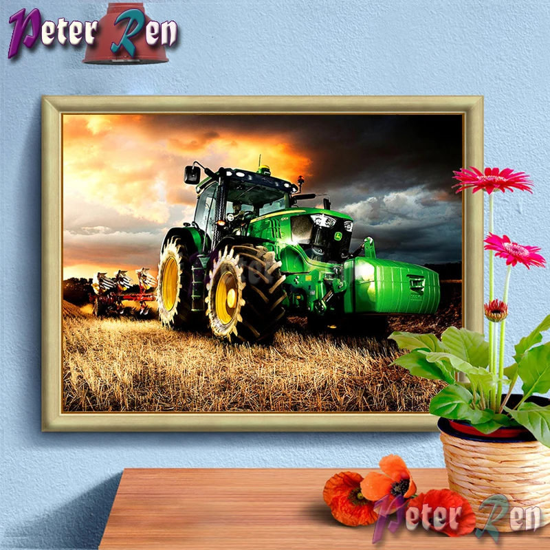 5d Ūkio traktoriaus diamond Tapybos Kryželiu 