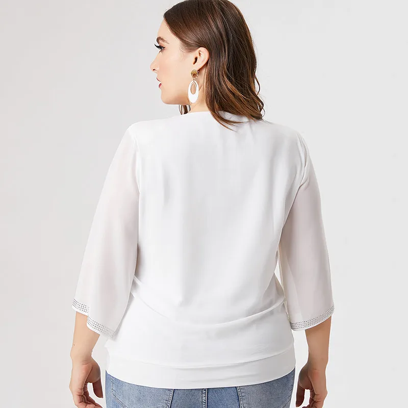 2020 m. Rudenį Moterys ilgomis rankovėmis Šifono Palaidinė marškinėliai mados ponios Retro elegantiškas mama drabužiai Plius Dydis Moterų Topai