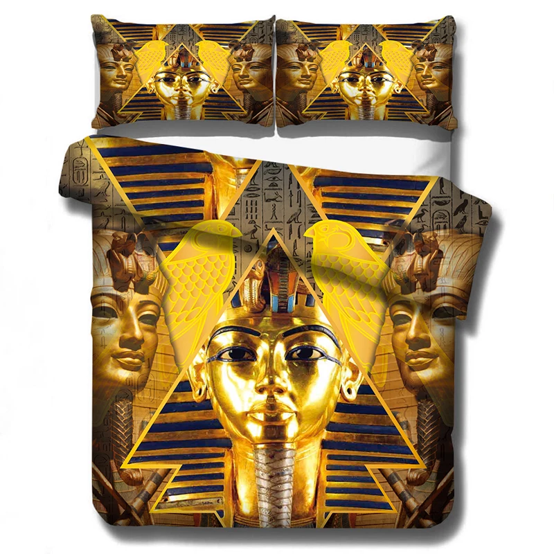 Karalienė Egiptas 3D Patalynės Komplektas Antklodžių užvalkalus Afrikos Moteris Nacionalinės Stiliaus Šalikas Patalynės Komplektai Patalyne, Patalynė (NE Lapas)03