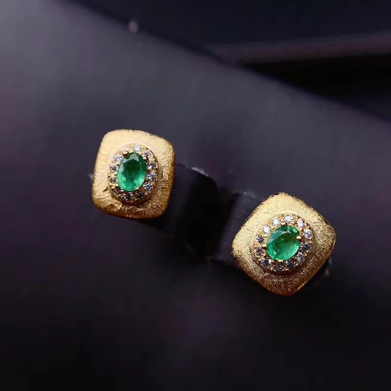 KJJEAXCMY fine jewelry gamtos Smaragdas 925 sterlingas sidabro klasikinis mergina brangakmenio auskarai naujų Ausų Smeigės paramos bandymų su dėžute