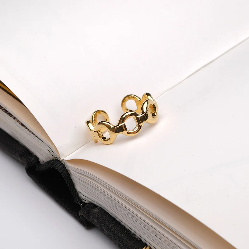 Amorita boutique Stilingas aukso spalvos lady paprastas žiedas
