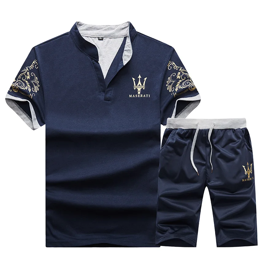 Prabangūs vyriški Kostiumai 2020 M. Naujo Dizaino vyriški Tiktų Sporto Quick Dry Trumpas Rankovės marškinėliai ir Šortai Dviejų dalių Sportinis Kostiumas Vyrams