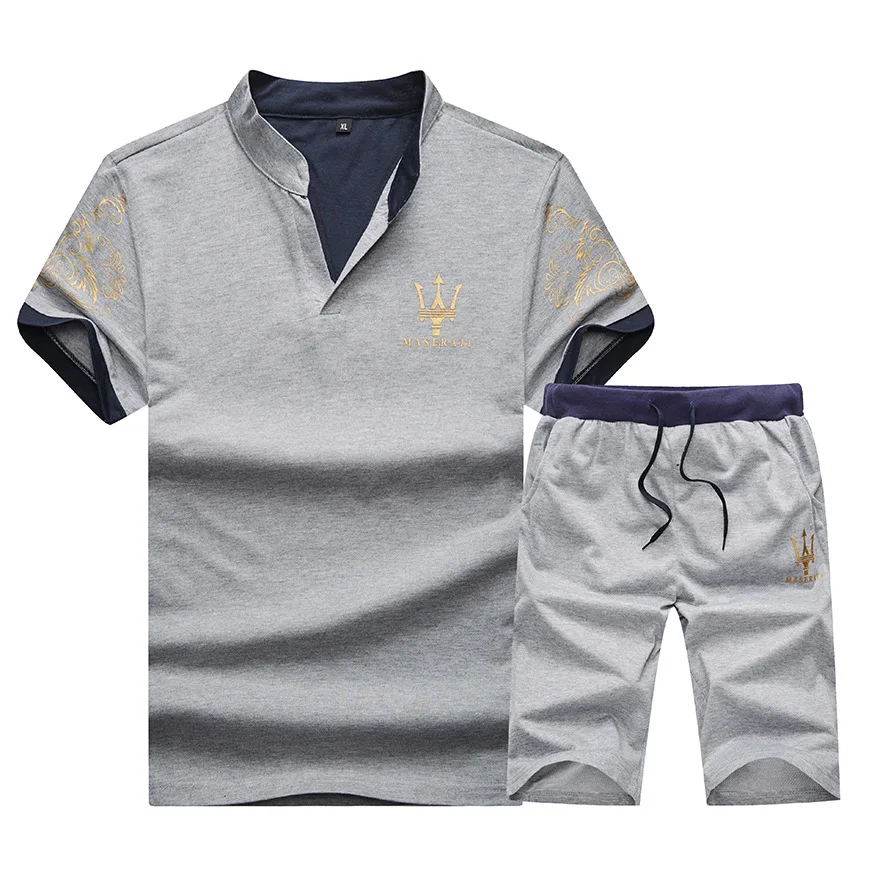 Prabangūs vyriški Kostiumai 2020 M. Naujo Dizaino vyriški Tiktų Sporto Quick Dry Trumpas Rankovės marškinėliai ir Šortai Dviejų dalių Sportinis Kostiumas Vyrams