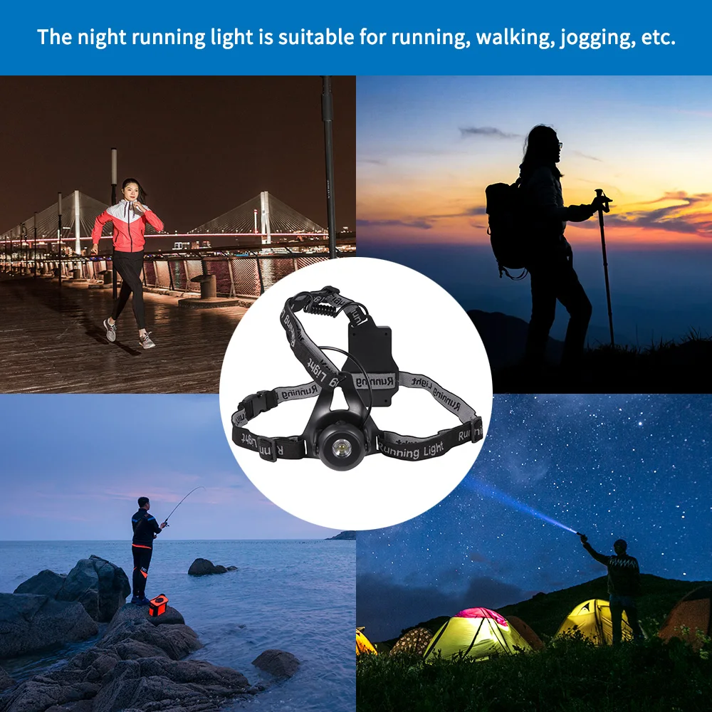 Lauko Sporto LED Naktį Veikia Šviesos USB Įkrovimo Patvarus, Kompaktiškas Krūtinės Lempos Saugos Bėgiojimas Įspėjamoji Lemputė Dviračių Fakelas