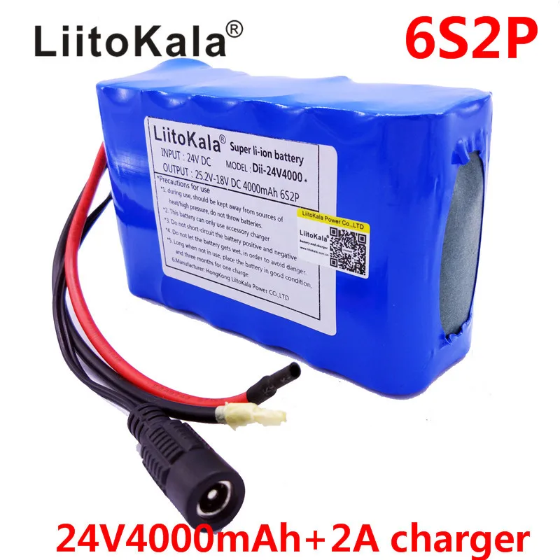 HK LiitoKala 24V 4Ah Baterija 25.2 V 4000mAh 18650 Baterija Įkraunama Baterija, Mini 2Portable Įkroviklio LED/Lempos/Fotoaparatas