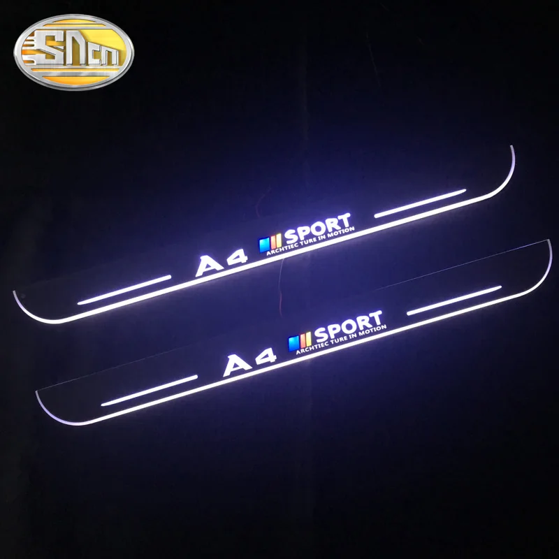 SNCN Apdaila Pedalo LED Automobilių Šviesos Durų Slenksčio Nusitrinti Plokštė Kelias Dinaminis Streamer Sveiki Žibintas, Skirtas Audi A4 B6 B7 B8 B9