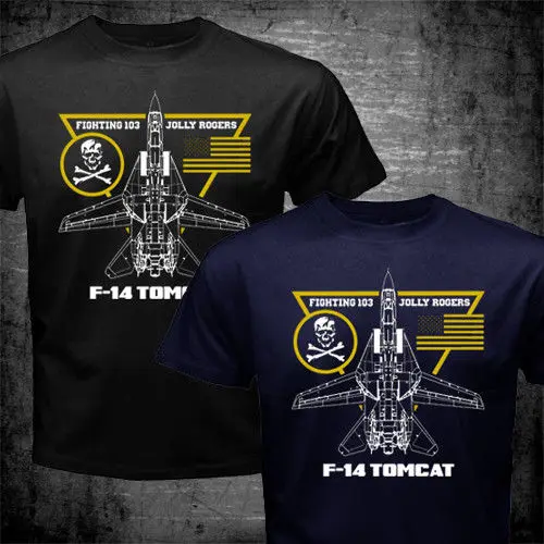 2020 Mados F-14 Tomcat Kovos 103 Jolly Rogers Eskadrilės Jav Karinio Jūrų Laivyno Aviacijos T-Shirt Tees