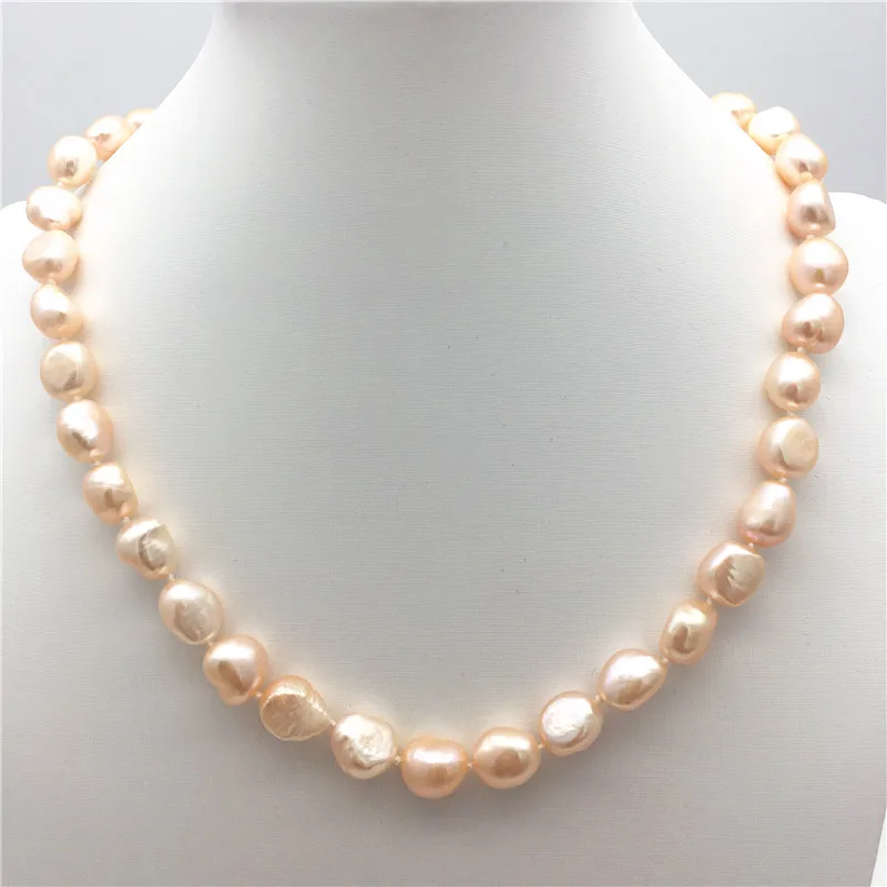 Klasikinis 9-10mm pietų jūros gamtos baroko balta perlų vėrinį 18inch