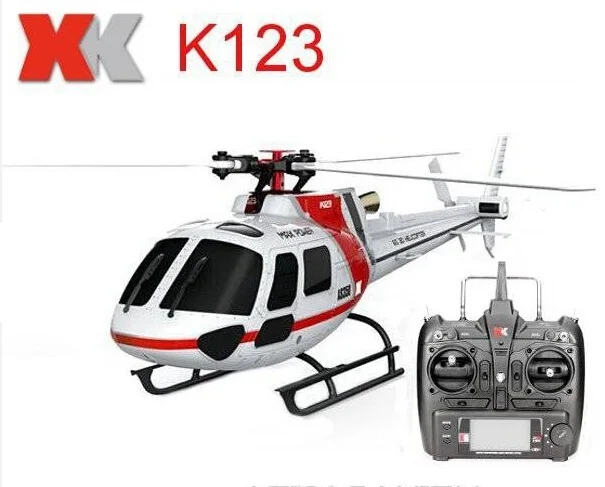 Originalus XK K123 6CH Brushless AS350 Masto 3D6G Sistemą, RC Sraigtasparnis RTF Atnaujinti WLtoys V931