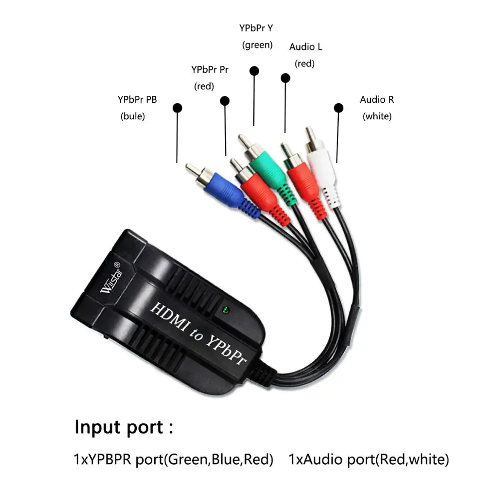 HDMI YPbPr Scaler 1080P HDMI Component RGB/5RCA Scaler Keitiklis su micro kabelis PC PS4